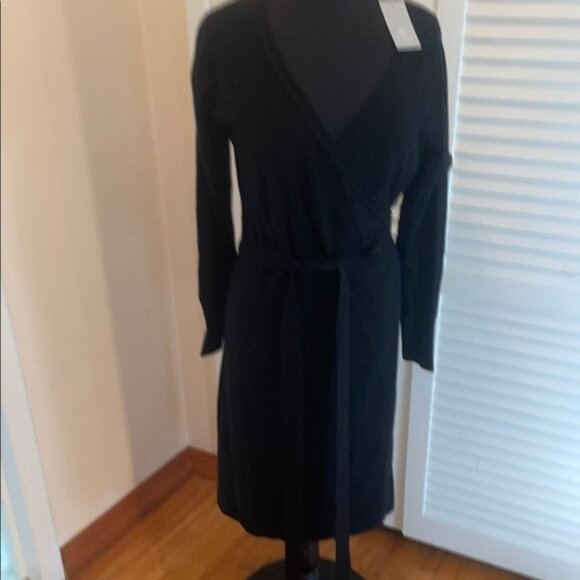 Pure collection Cashmere Elegant Black Wrap Dress - Picture 1 of 9